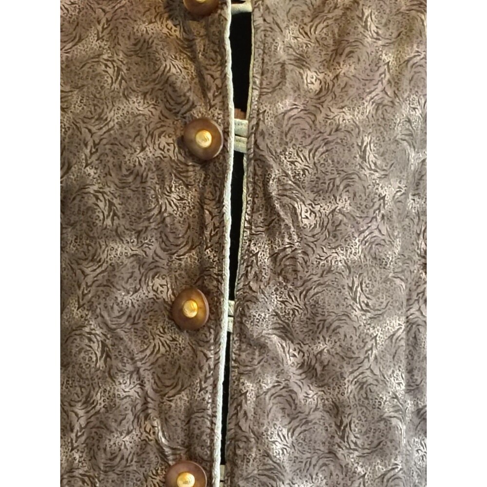 Artisan Reversible Quilted Jacket Wooden Toggle Button Openwork Seam Top L XL - Picture 8 of 16